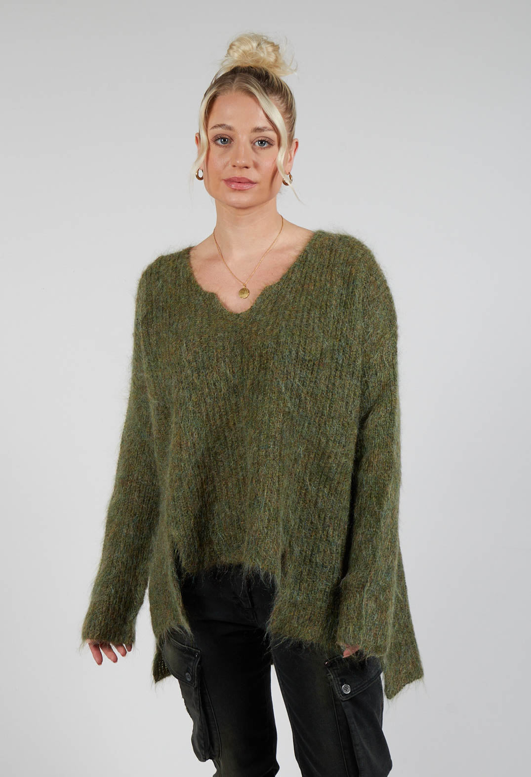 Mohair Knit Jumper in Moss