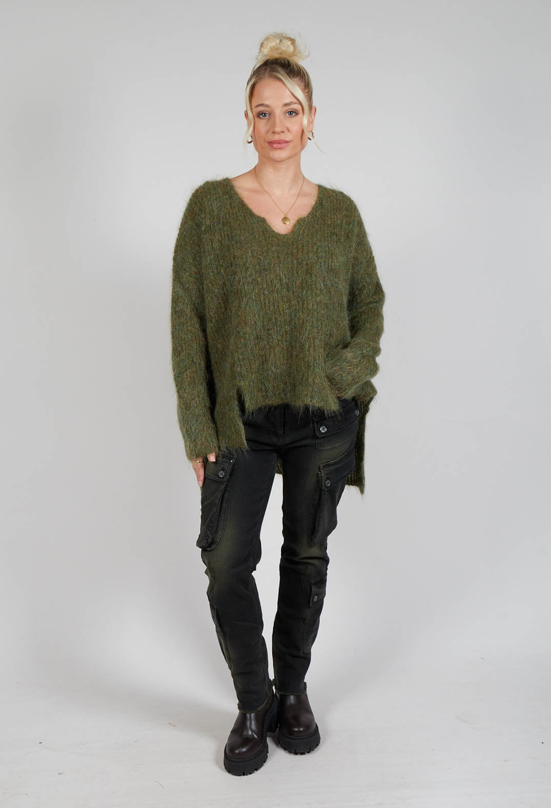 Mohair Knit Jumper in Moss