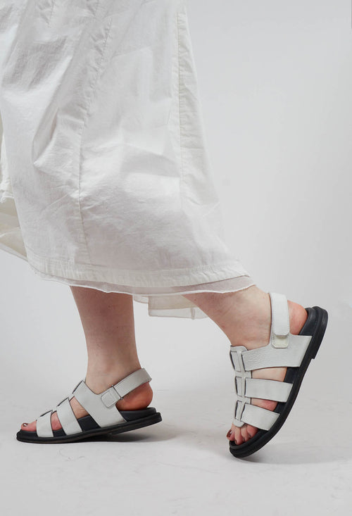 Multi Strap Sandals in Gasoline Bianco Ottico