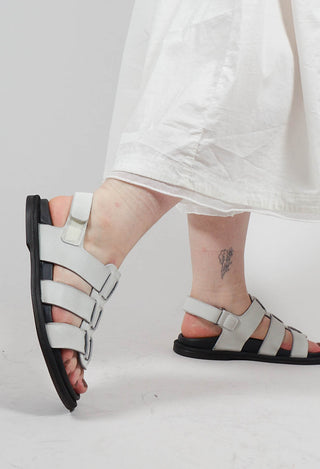 Multi Strap Sandals in Gasoline Bianco Ottico