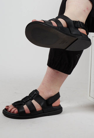 Multi Strap Sandals in Gasoline Nero