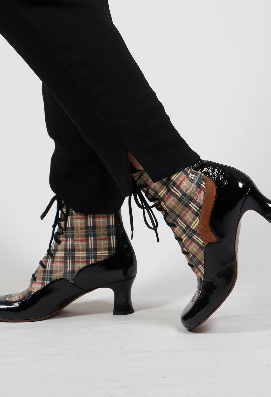 Plaid heel hot sale boots