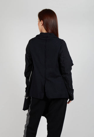 Neck Tie Contrast Stripe Jacket in Black