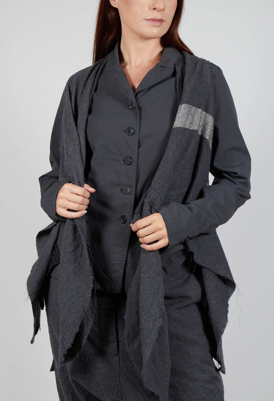 Neck Tie Contrast Stripe Jacket in Slate