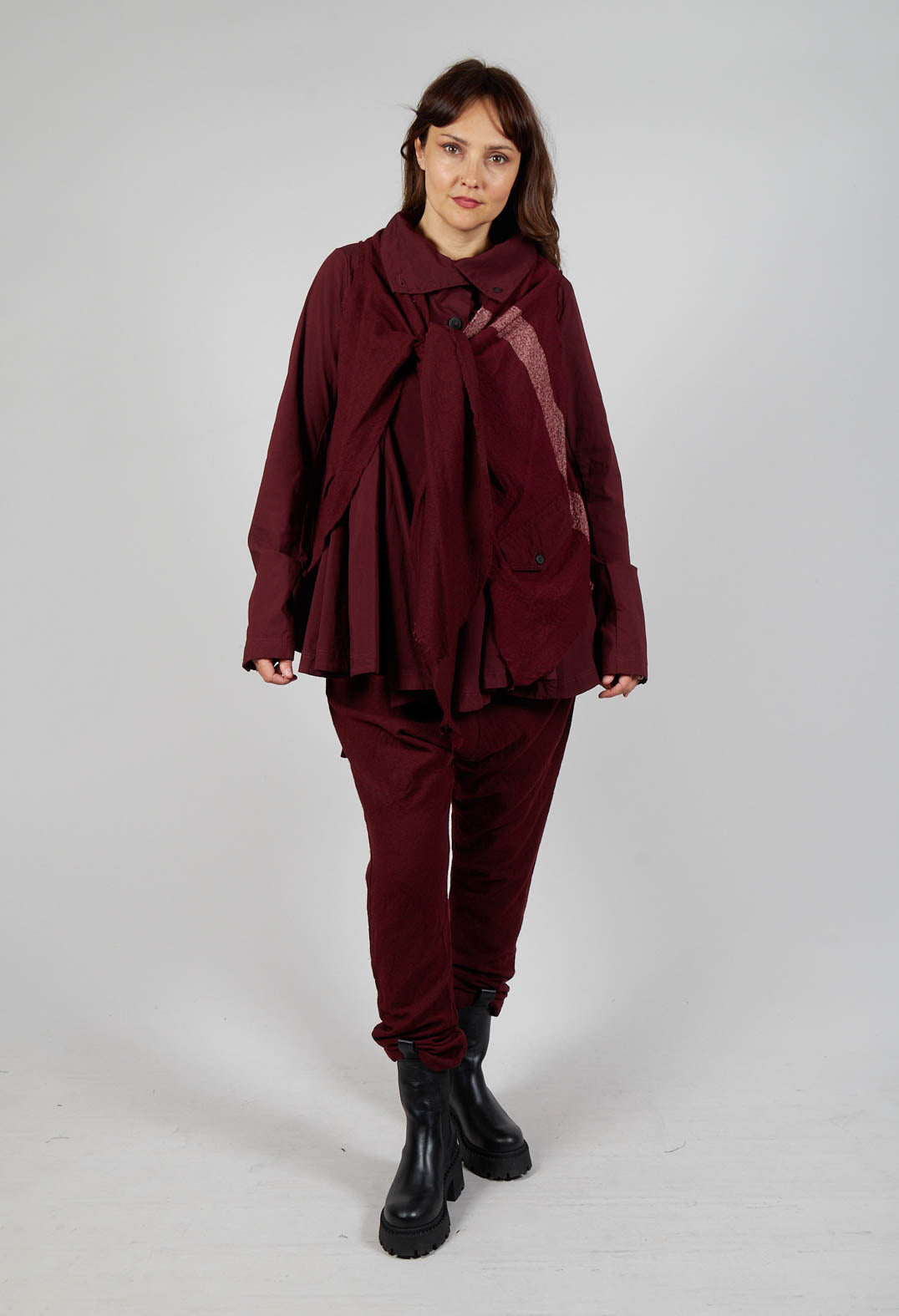 Maroon jacket black pants hotsell