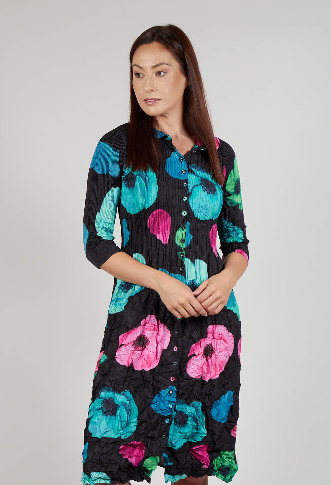 Nehry Coat Dress in Black Valley