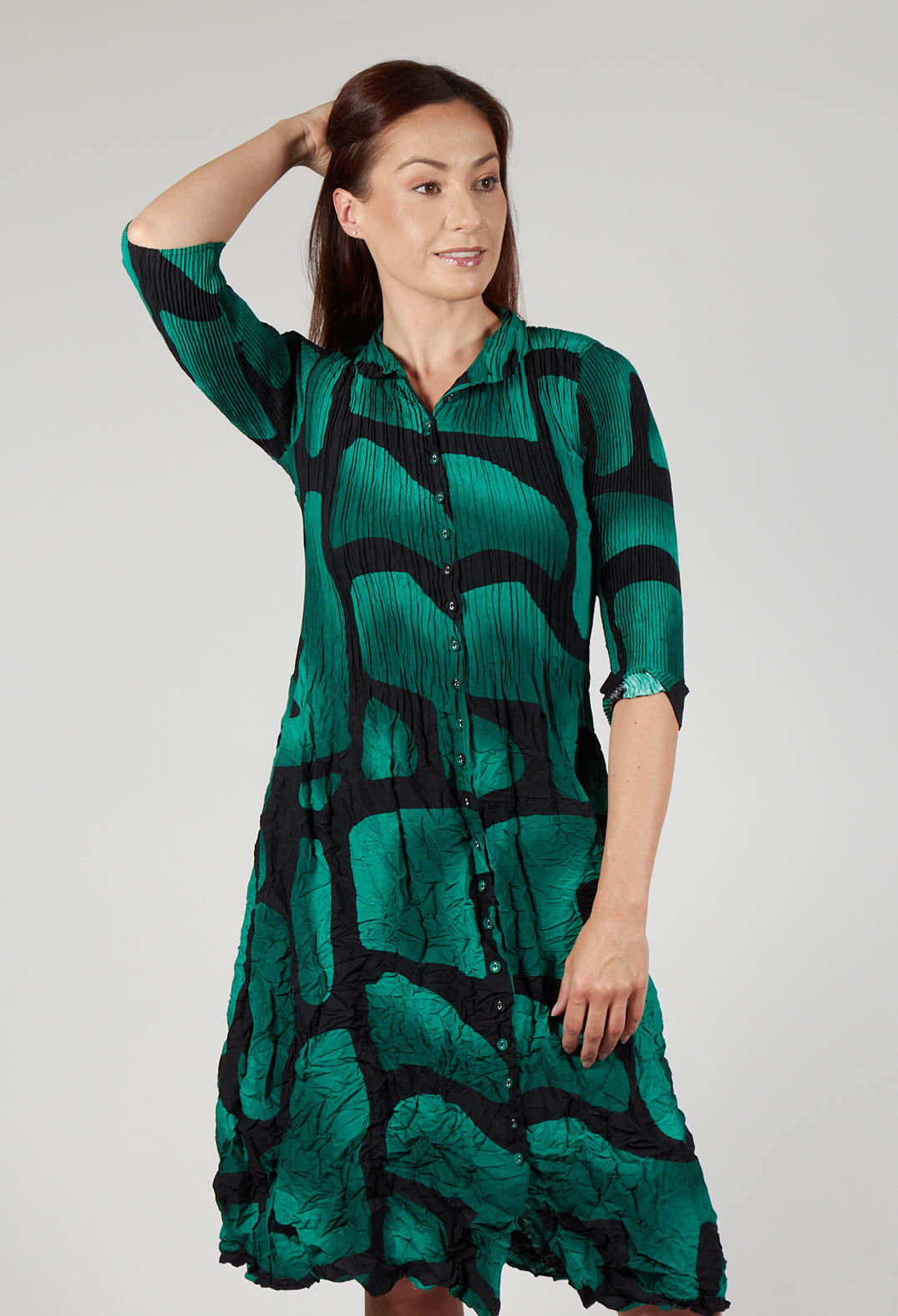 Nehry Coat Dress in Green Tuscon