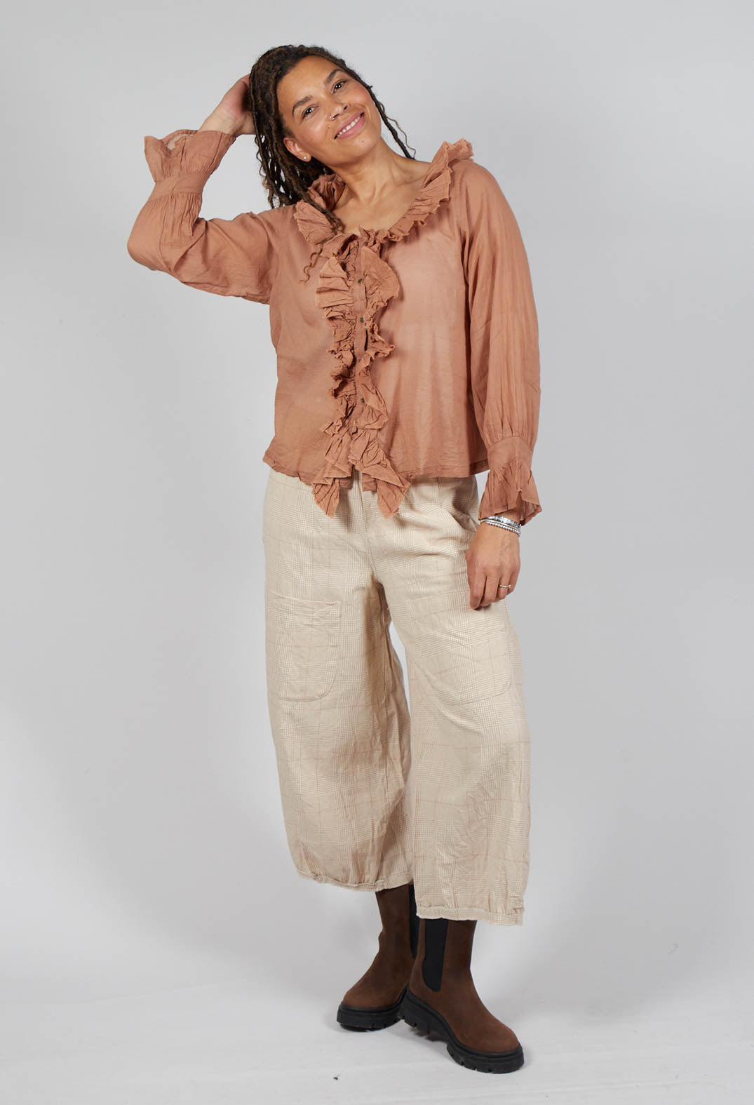 Oeillet Blouse in Voile Uni Macaron