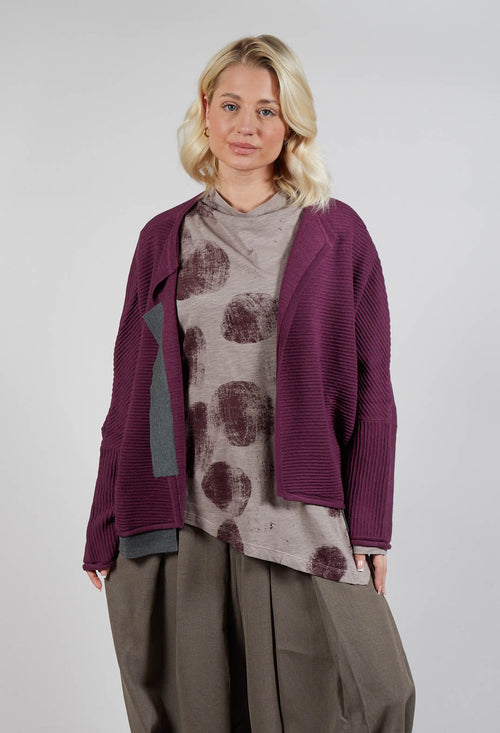 Open Front Cardigan in Purple