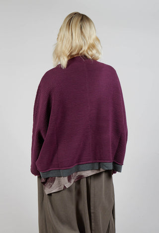 Open Front Cardigan in Purple