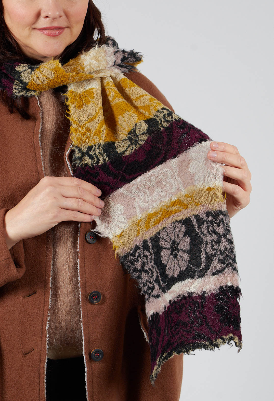 Oriental Wool Scarf in Mustard