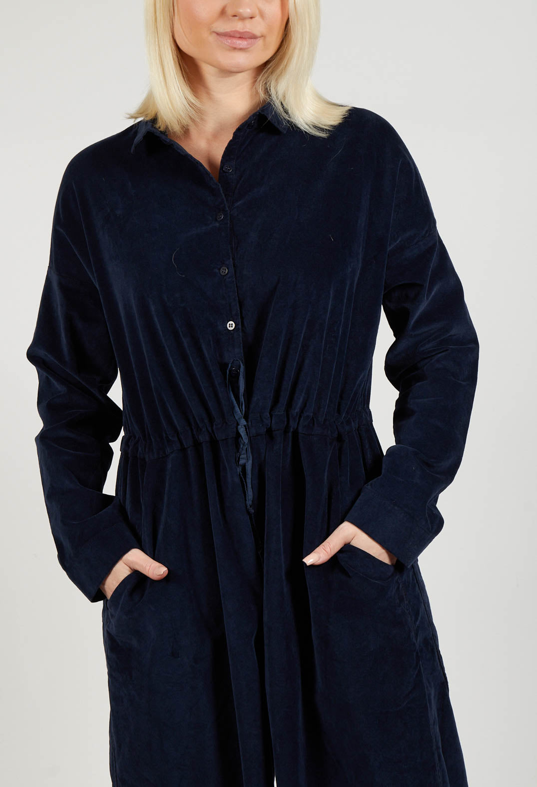 Oversized Collar Jumpsuit V in Ink