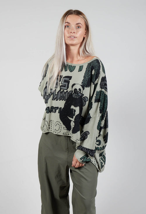 Oversized Cropped Jumper in Multicolour