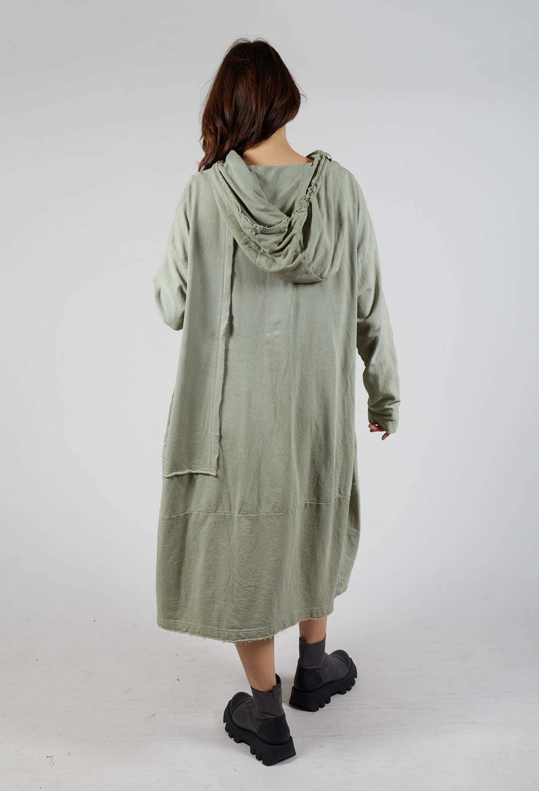 Oversized Hooded Jersey Dress in Defender Olivia May