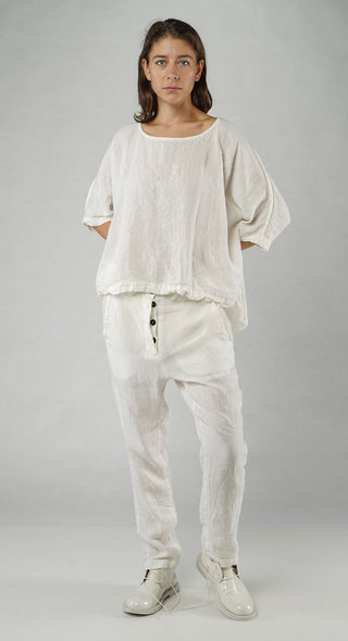 PRE-ORDER -  Oversized Linen Blouse in Starwhite