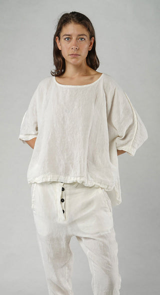 PRE-ORDER -  Oversized Linen Blouse in Starwhite