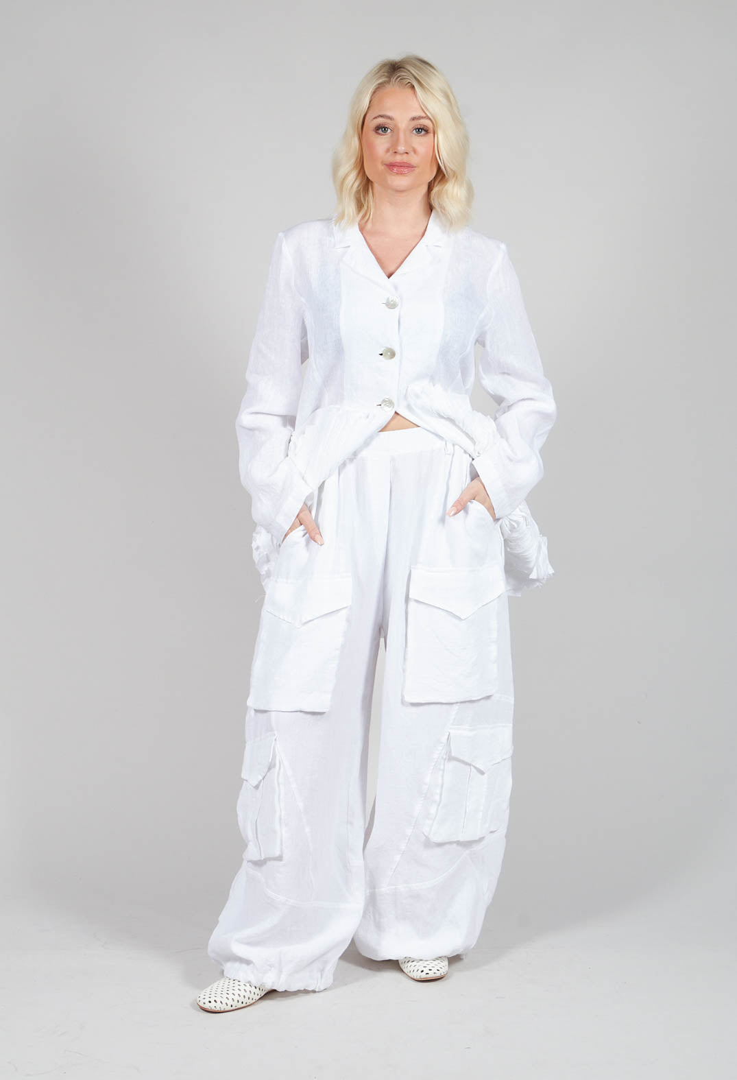 Oversized Pocket Trousers in White