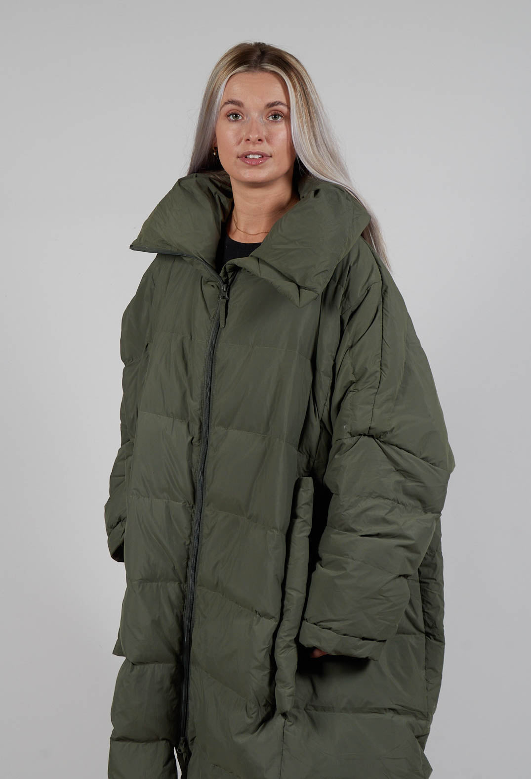 Oversized Puffer Coat in Camp