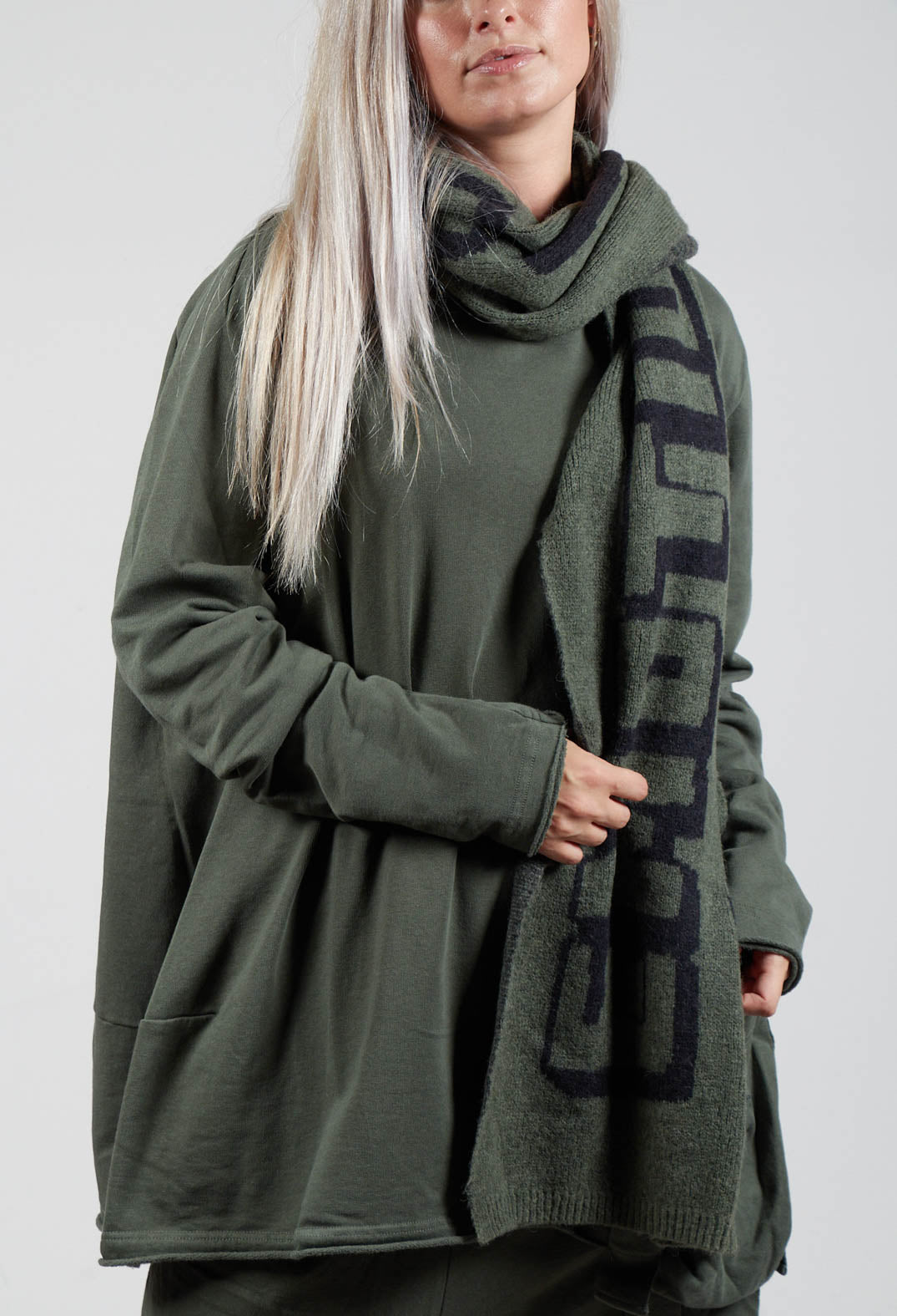 Oversized Scarf in Camp Jacquard