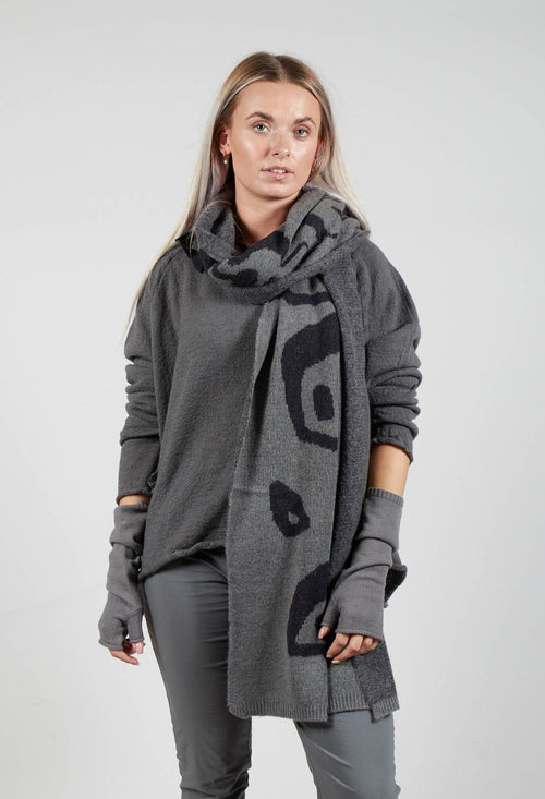 Oversized Scarf in Rock Jacquard