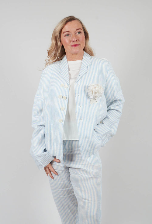 Oversized Sleeve Jacket in Original Stripe Blue