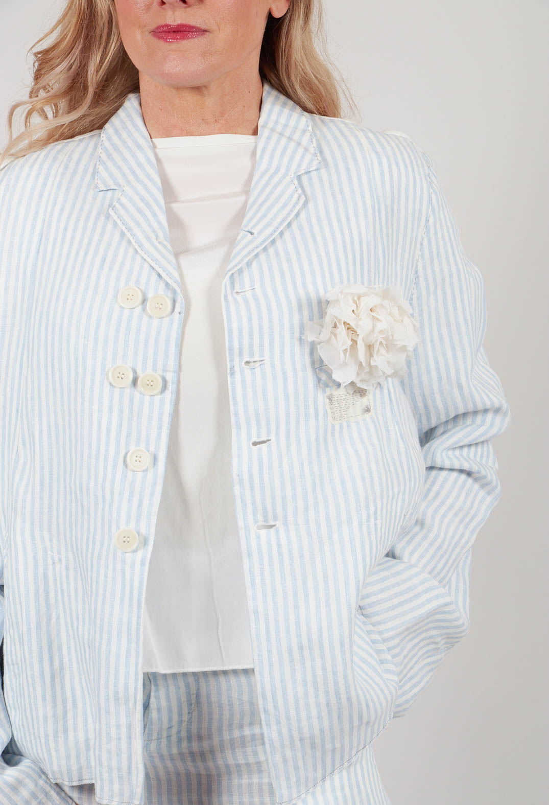 Oversized Sleeve Jacket in Original Stripe Blue