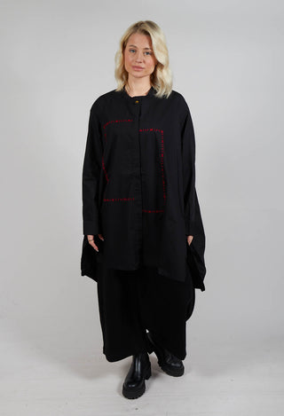 Oversized Stitch Shirt in Black