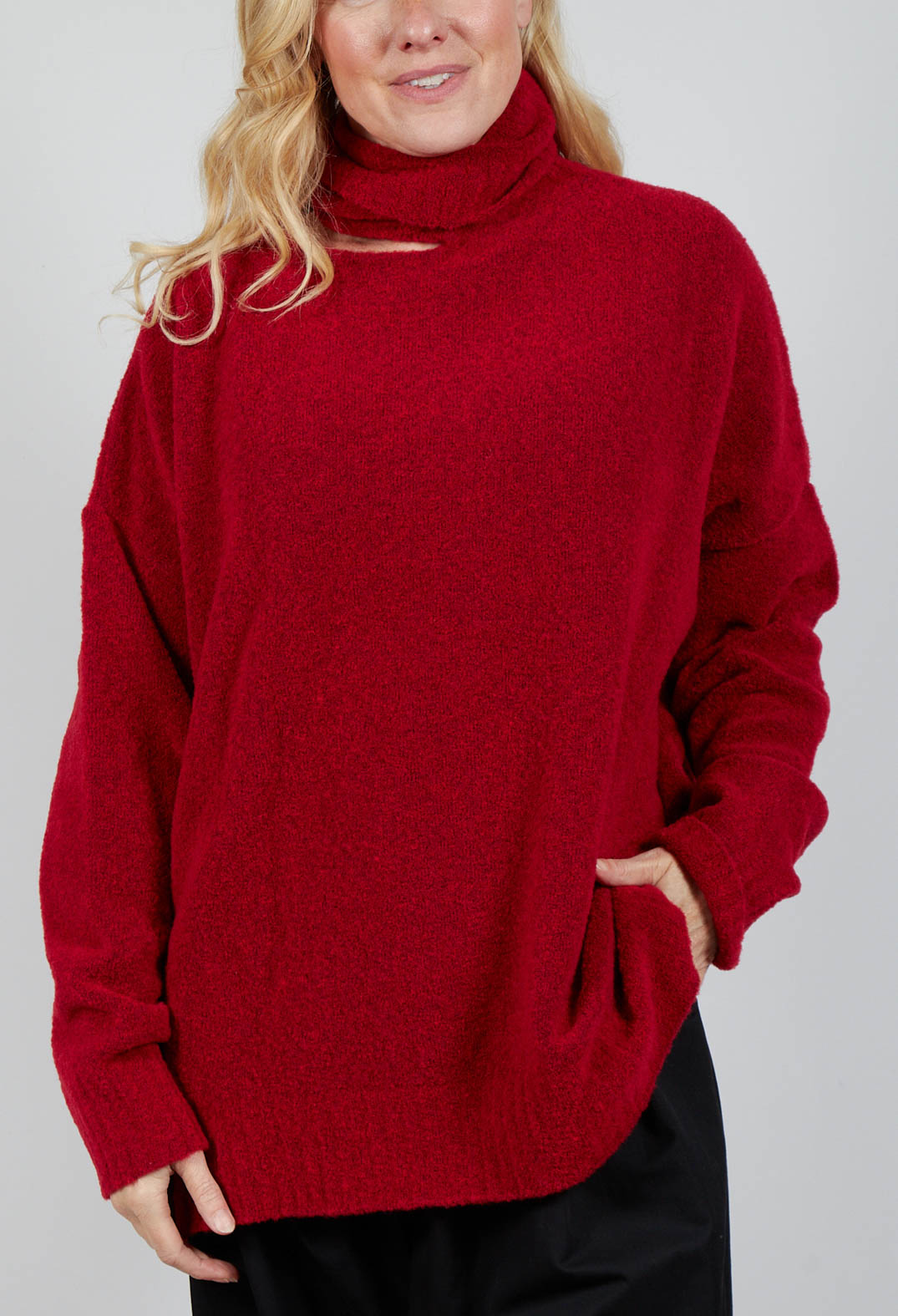 Pablo Knitted Jumper in Fire Red