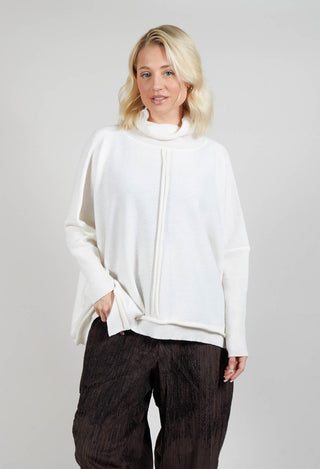 Panelled Knit Jumper in Cream