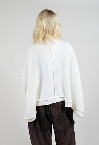 Panelled Knit Jumper in Cream