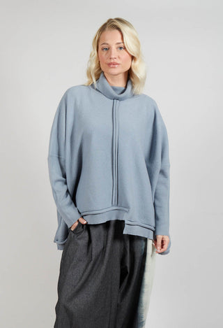 Panelled Knit Jumper in Grey