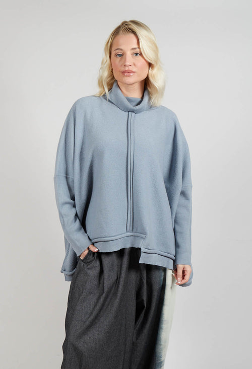 Panelled Knit Jumper in Grey