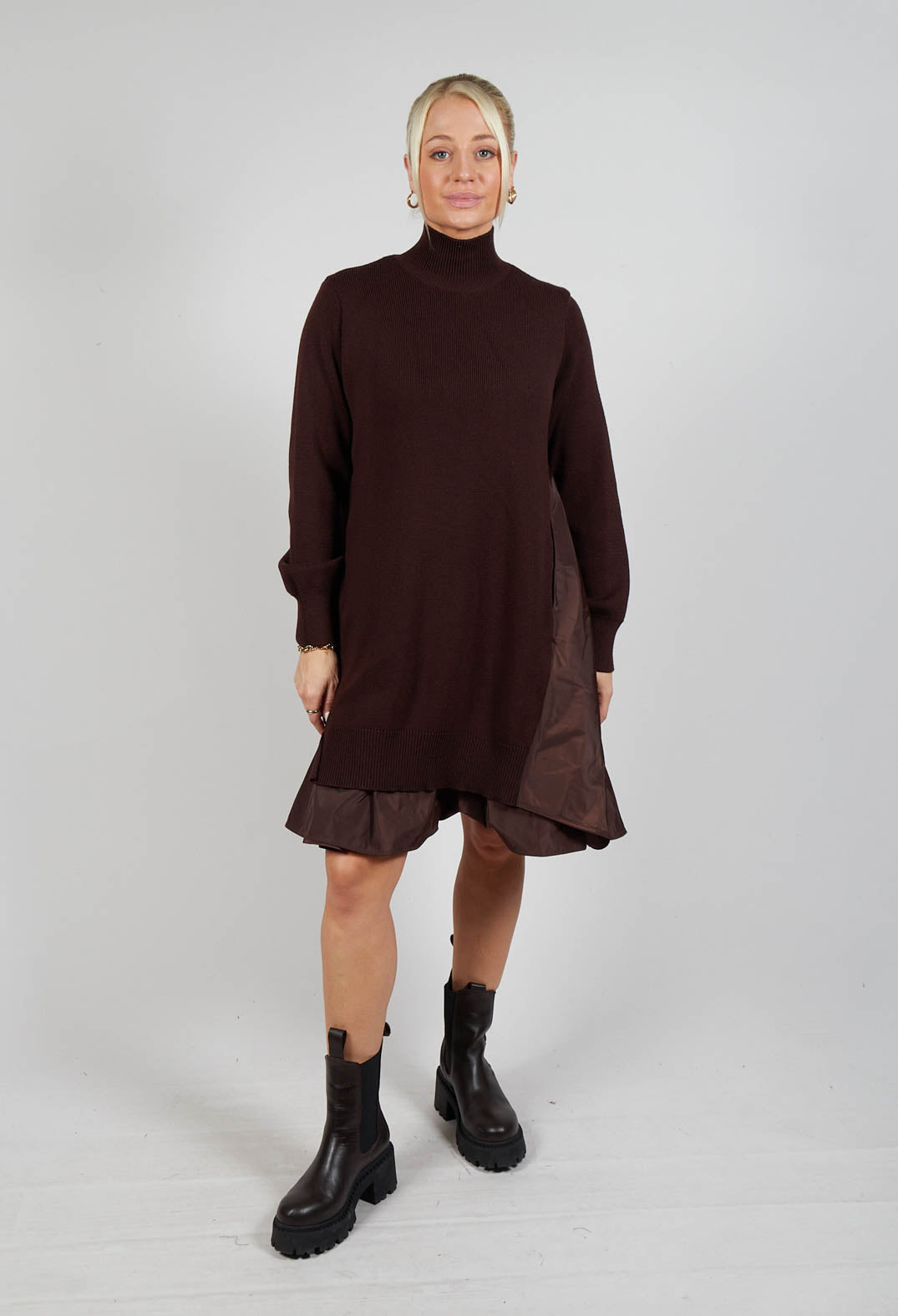 Panelled Sweater Dress in Java