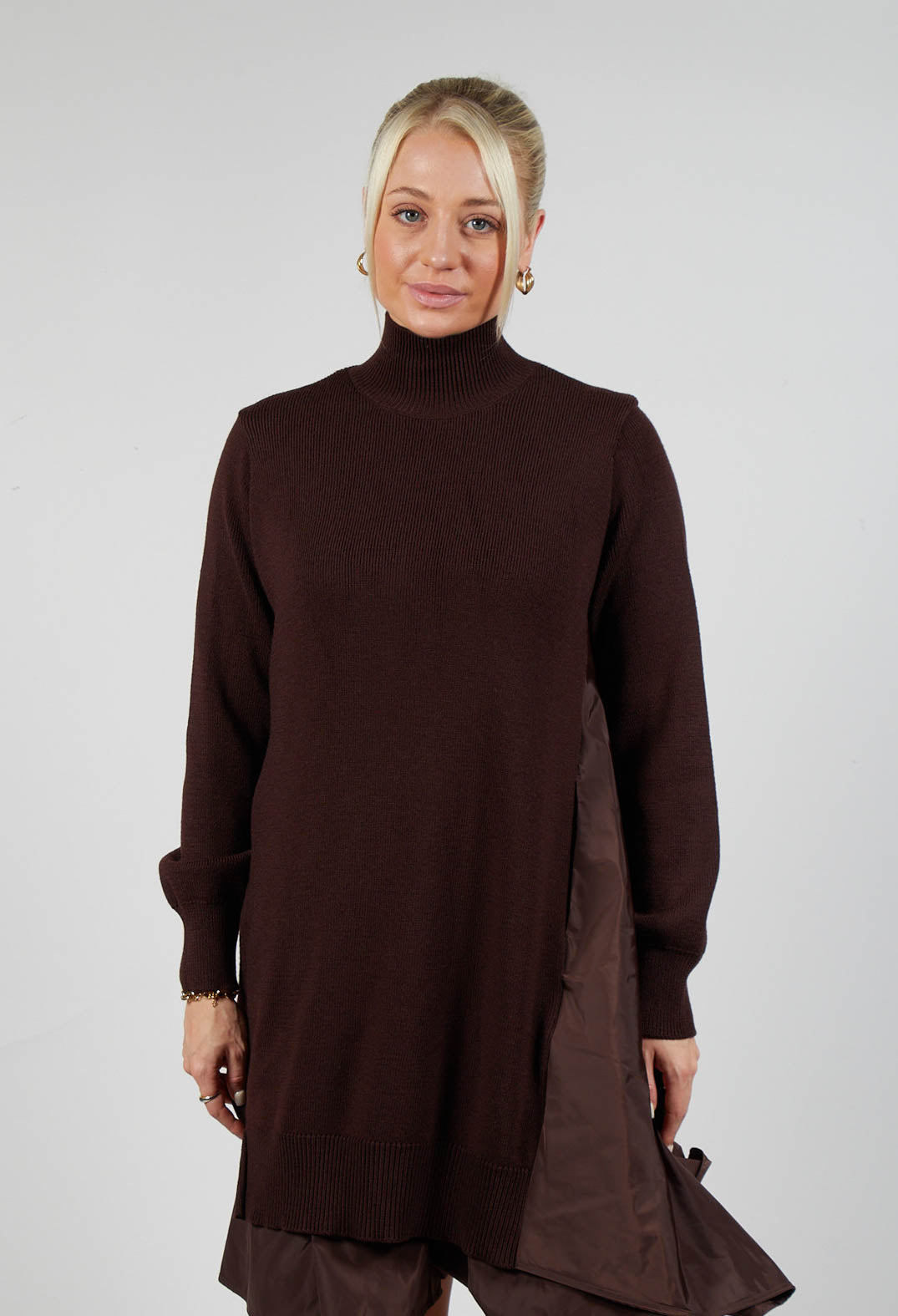 Panelled Sweater Dress in Java