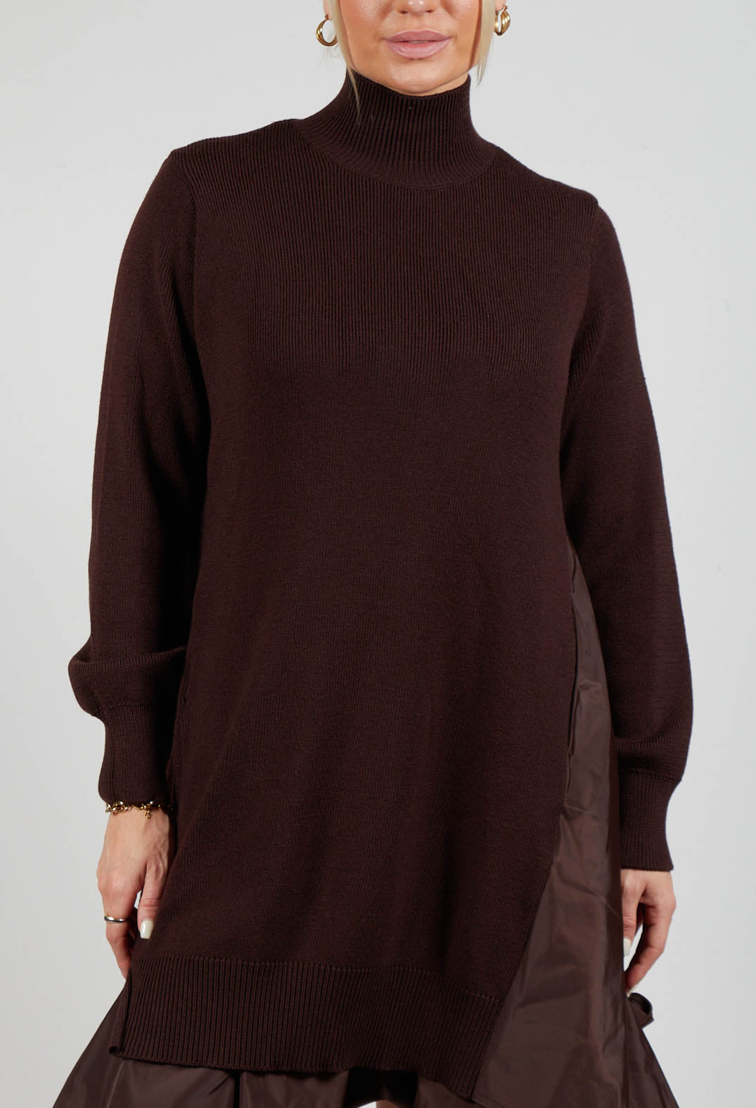 Panelled Sweater Dress in Java