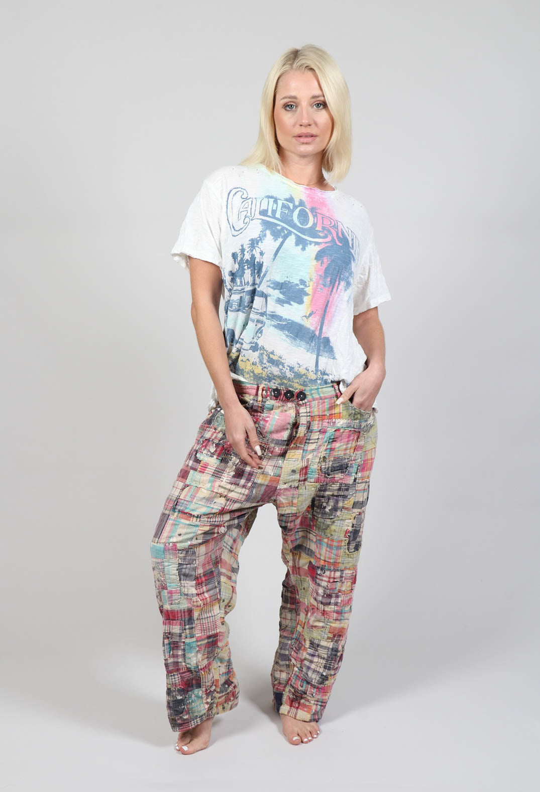 Patchwork Miner Pants in Madras Rainbow – Olivia May