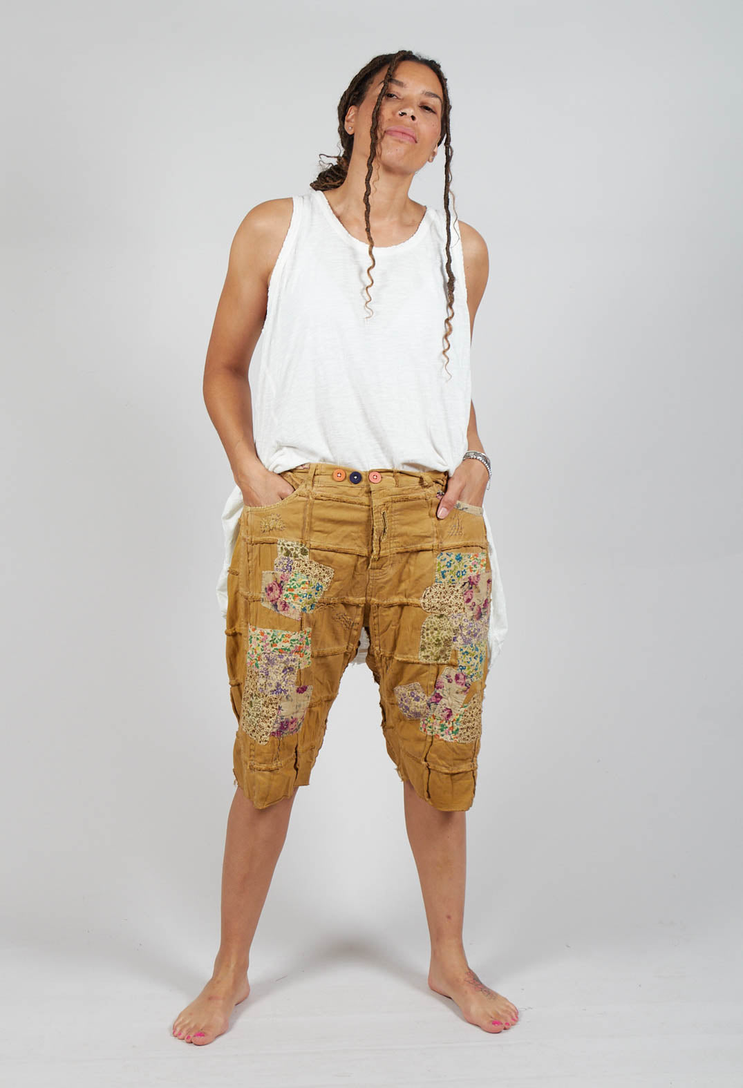 Patchwork Miner Shorts in Manger