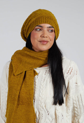 Patterned Wool Hat in Mustard