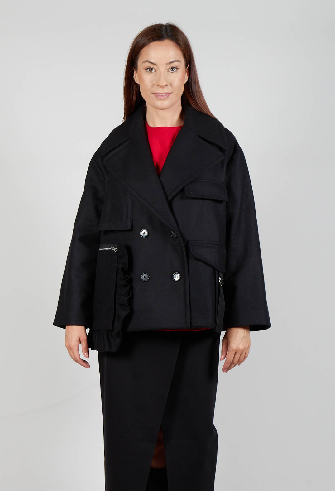 Pea Coat in Nero