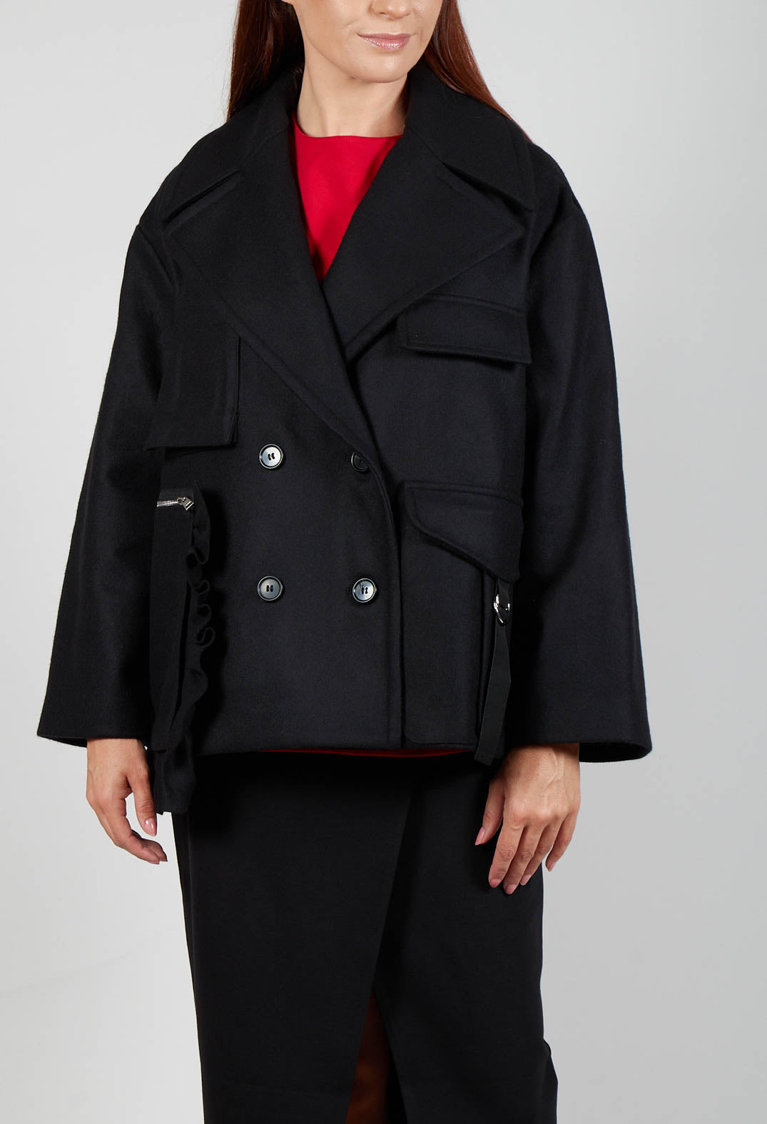 Pea Coat in Nero