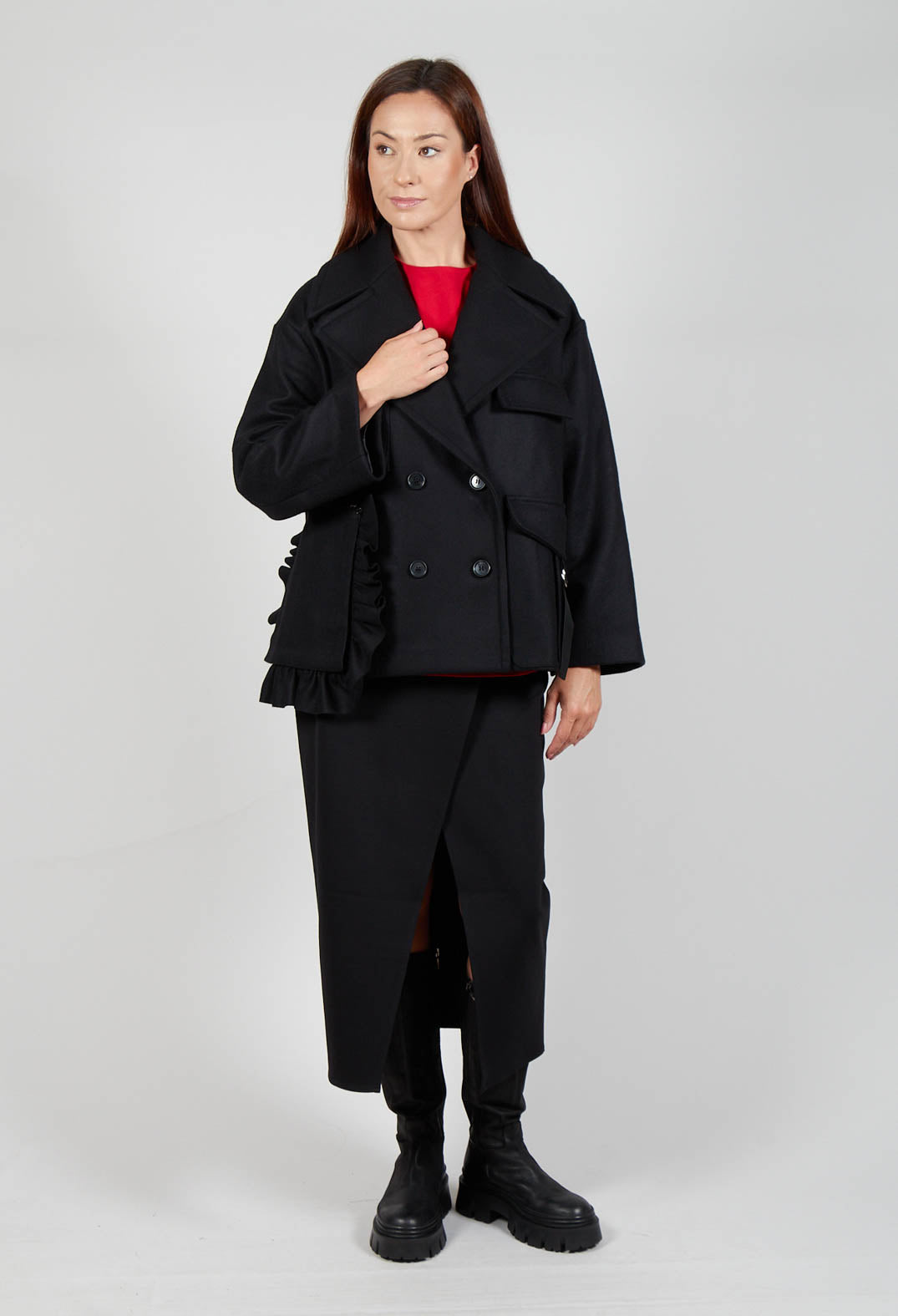 Pea Coat in Nero