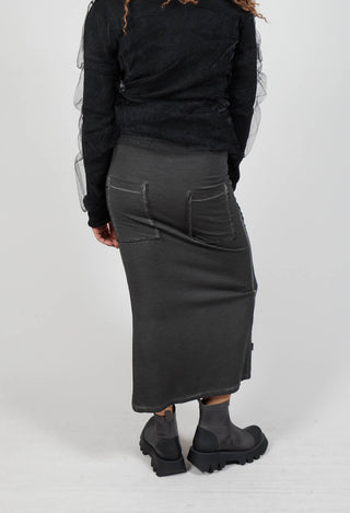 Pencil Skirt with Multiple Pockets in Asphalt