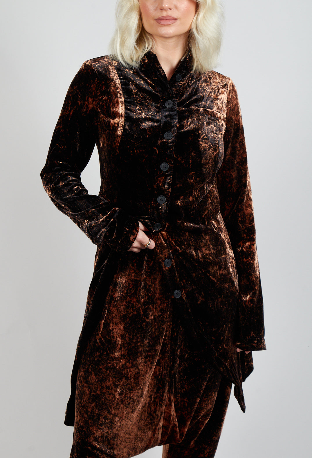 Penguin Coat in Batiked Caramel