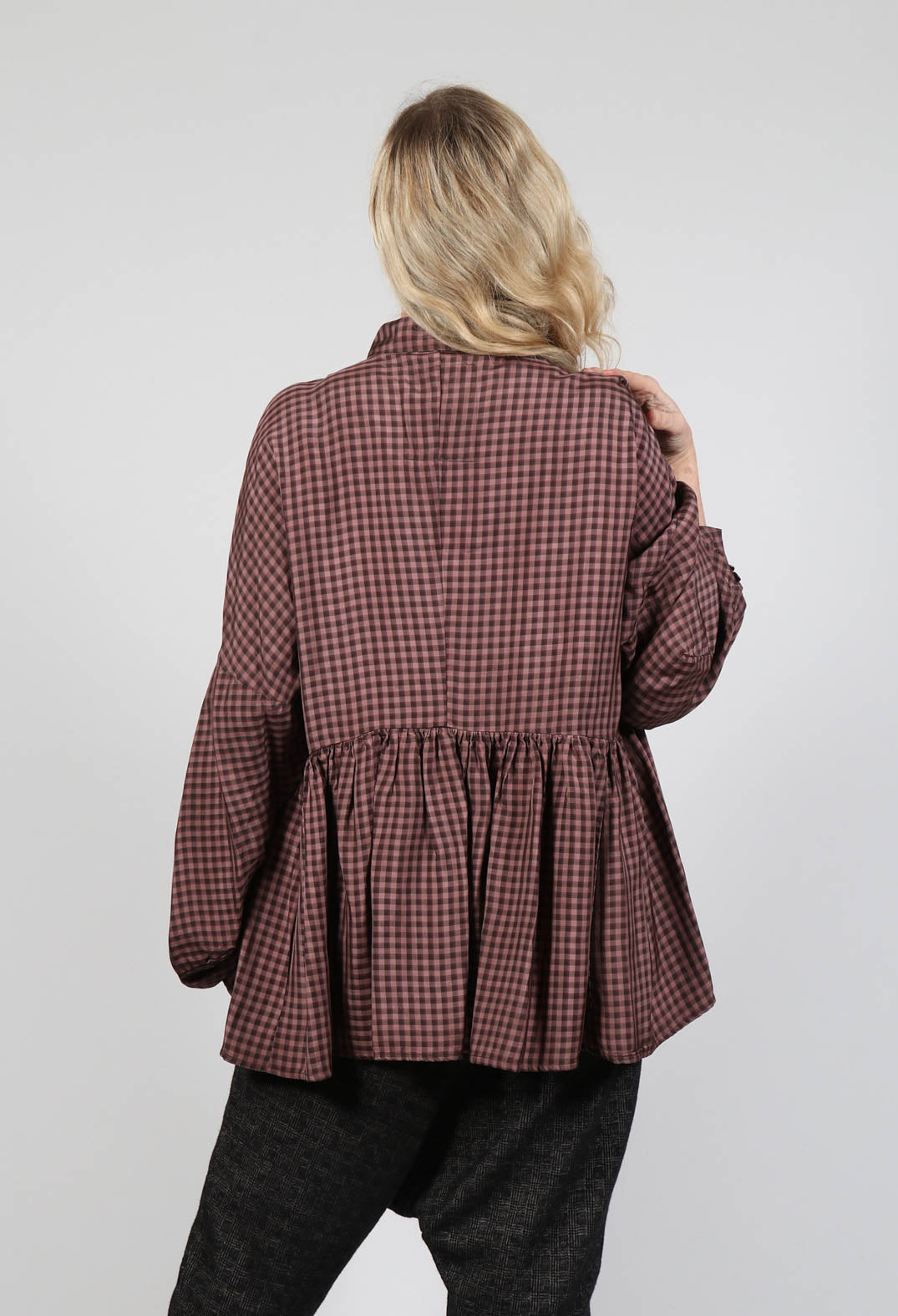 Peplum check shirt sale