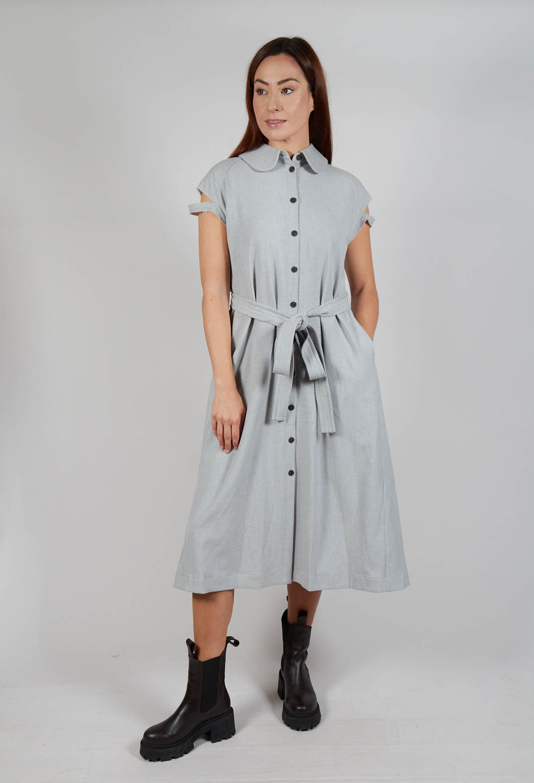 Peter Pan Dress in Grey