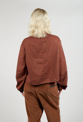 Pleat Shirt in Brown