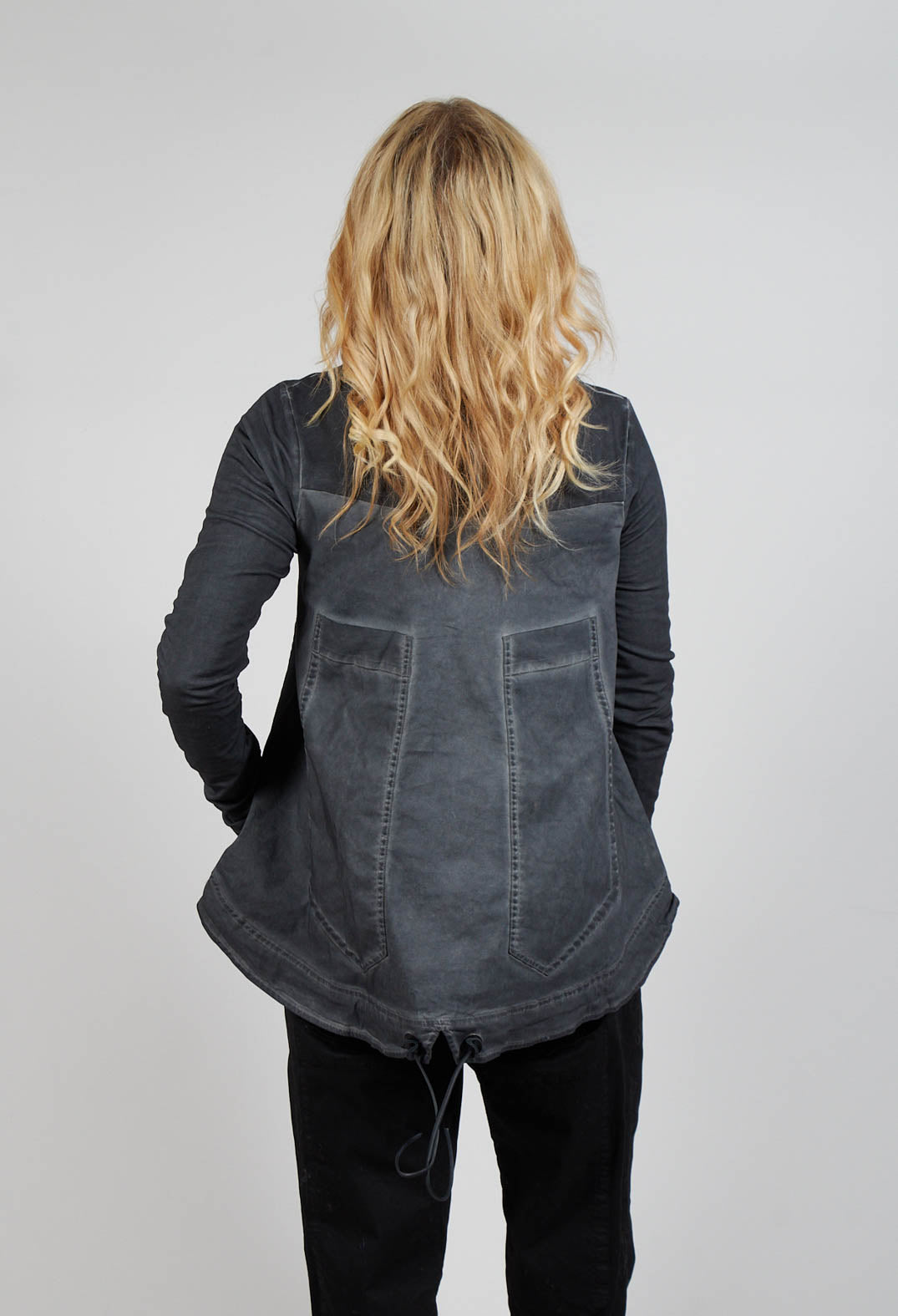 Pleat Top in Slate Cloud