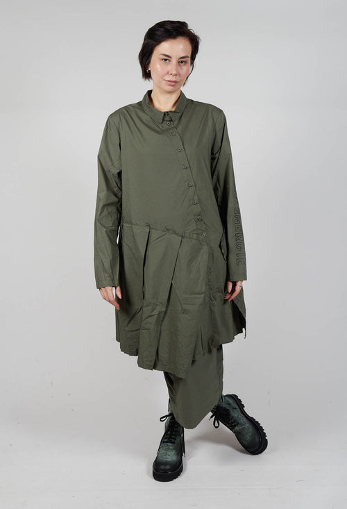 Pleated Hem Shirt Dress in Camp Print