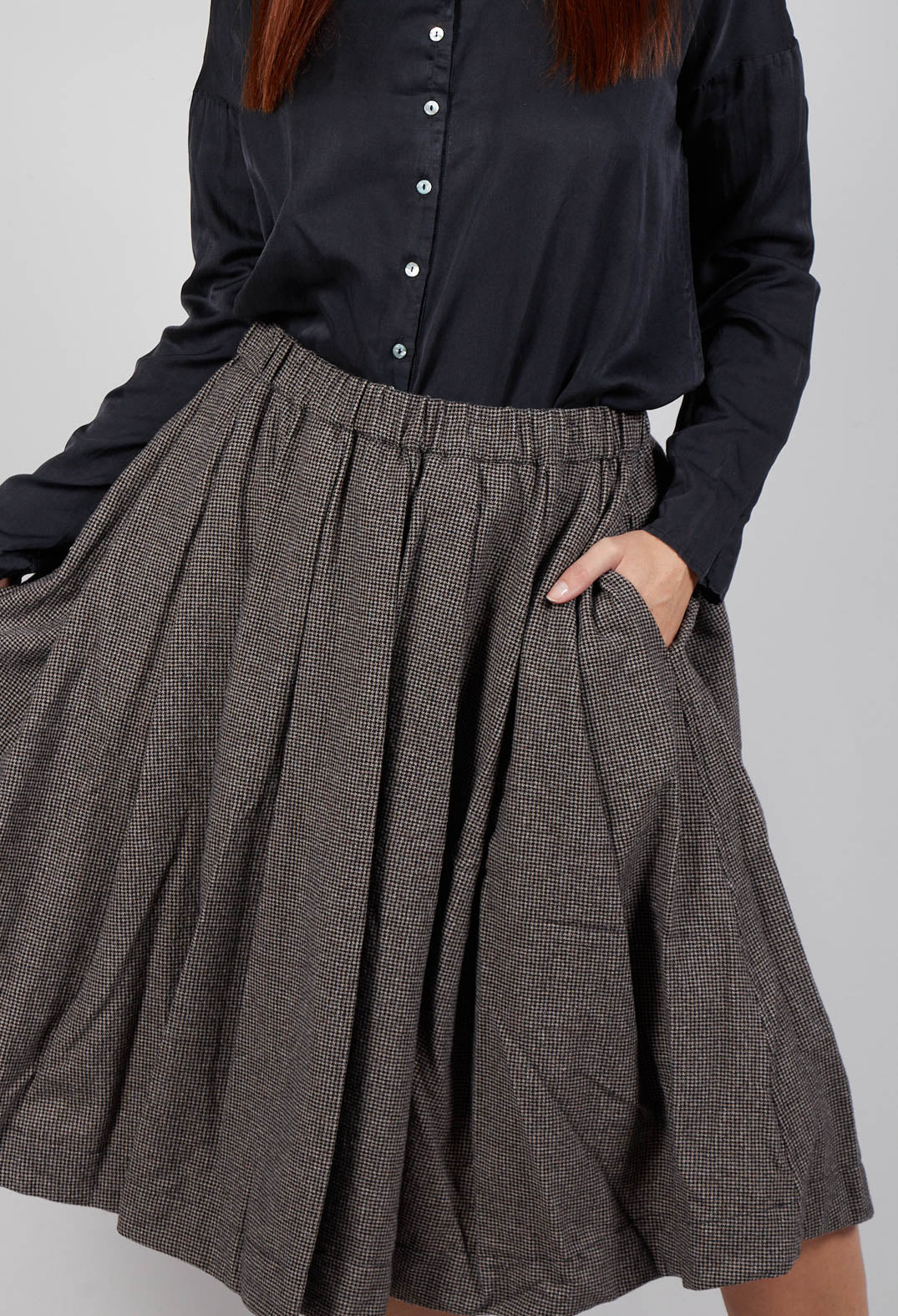 Pleated Skirt in Coffee