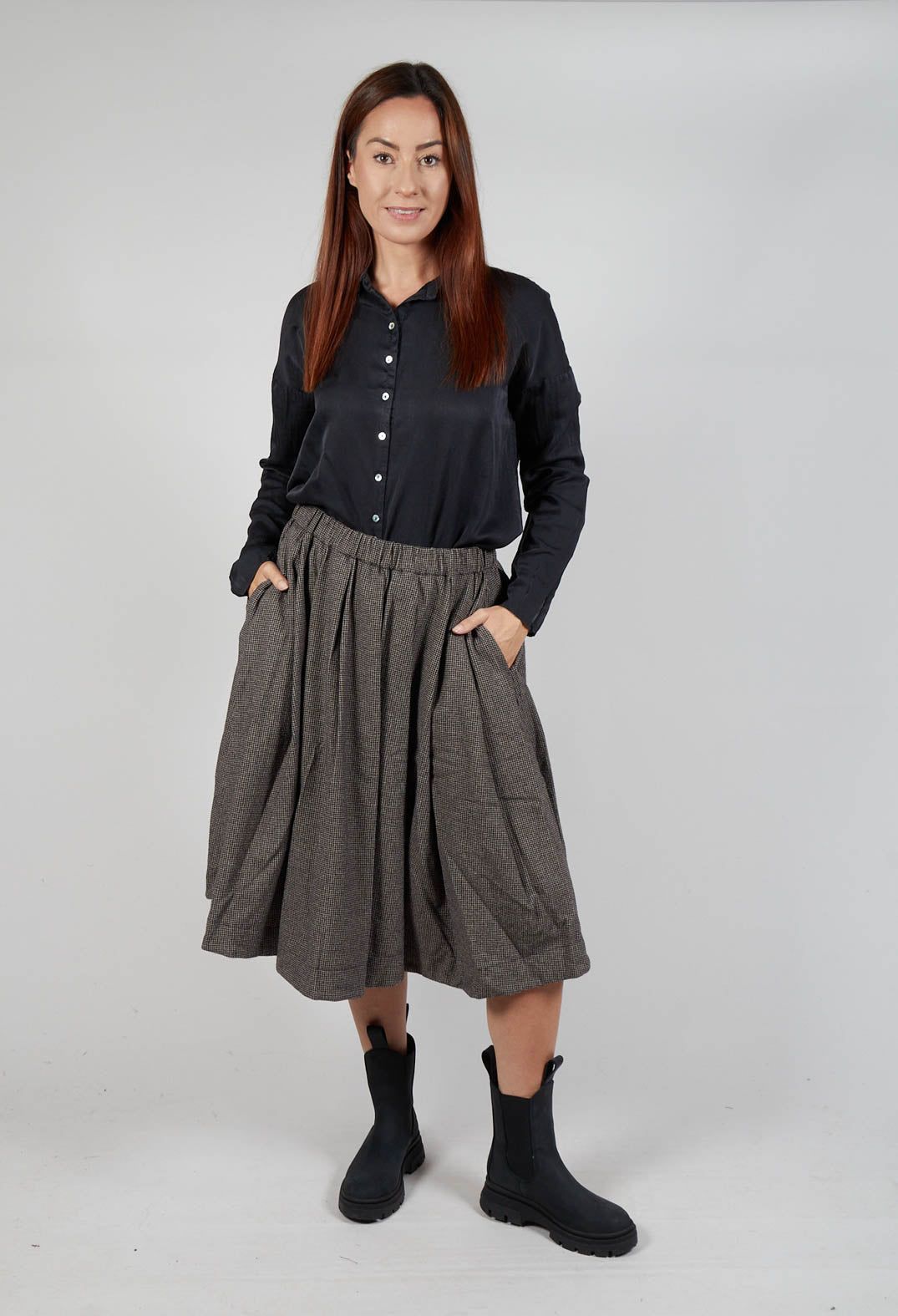 Pleated Skirt in Coffee